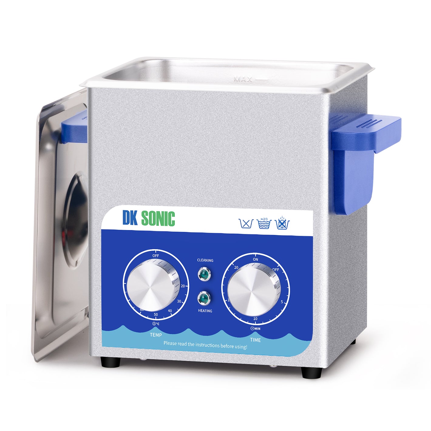 DK SONIC Ultrasonic Cleaner,2L 60W Ultrasonic Jewelry Cleaner with Heater& Mechanical Timer,Sonic Cleaner for Cleaning Jewelry,Eyeglasses,Coins(Include Basket)