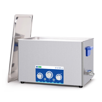DK SONIC Industrial Ultrasonic Cleaner 30L 600W,Ultrasonic Carburetors Cleaner with Power Adjustable Function, Timer and Heater for Parts,Circuit Board,Chains Cleaning(Include Basket)