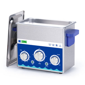 DK SONIC Industrial Ultrasonic Cleaner 3L 120W, Ultrasonic Jewelry Cleaner with Power Adjustable Function, Timer and Heater for Coins, Glasses, Necklaces, Watches Cleaning(Include Basket)