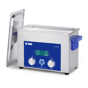 DK SONIC Ultrasonic Cleaner 4L 120W, Ultrasonic Jewelry Cleaner with Intelligent Mechanical Timer, Heater &Power Adjustable Function for Glasses, Necklaces, Watches Cleaning