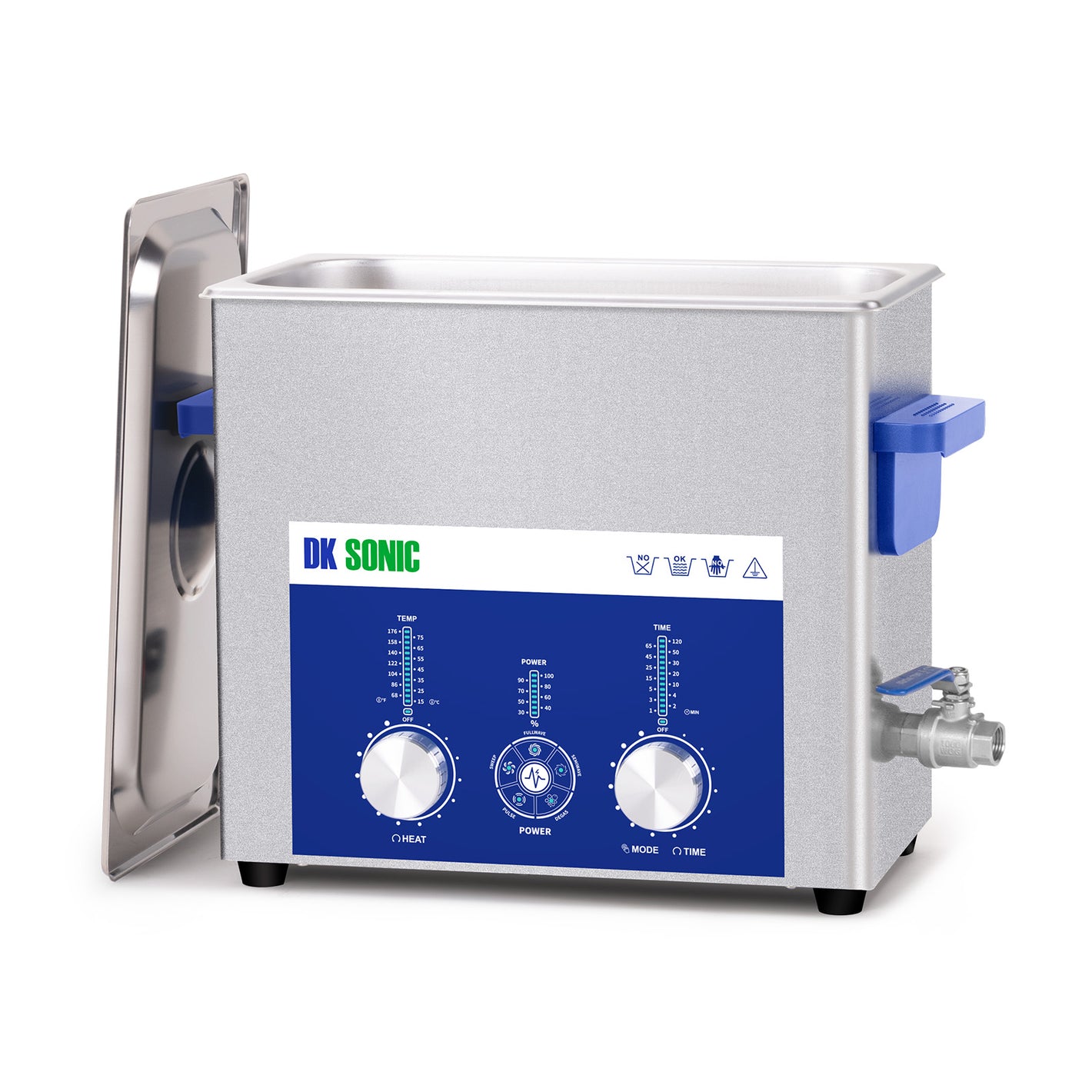 DK SONIC Ultrasonic Cleaner 6L 180W, Ultrasonic Carburetors Cleaner with Power Adjustable Encoded Control and Five Modes for Parts,Circuit Board,Engines Cleaning