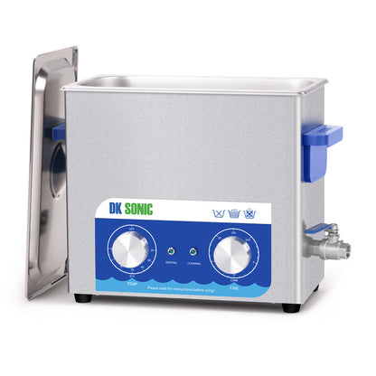 DK SONIC Ultrasonic Cleaner,6L 180W Sonic Cleaner with Heater&Mechanical Timer,Ultrasonic Carburetor Cleaner for Cleaning Gun,Engine,Carburetors,Chains(Include Basket)