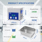 DK SONIC Ultrasonic Cleaner 10L 240W, Ultrasonic Carburetors Cleaner with Intelligent Mechanical Timer, Heater &Power Adjustable Function for Carburettors, Motorbike Engines, Chains